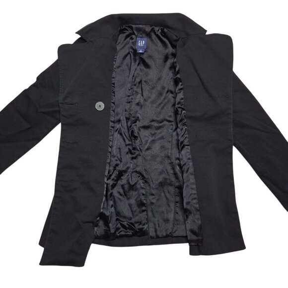 Gap Y2K Double Breasted Blazer Coat Size Small Black 33 in Chest Jacket Womens - Picture 8 of 15